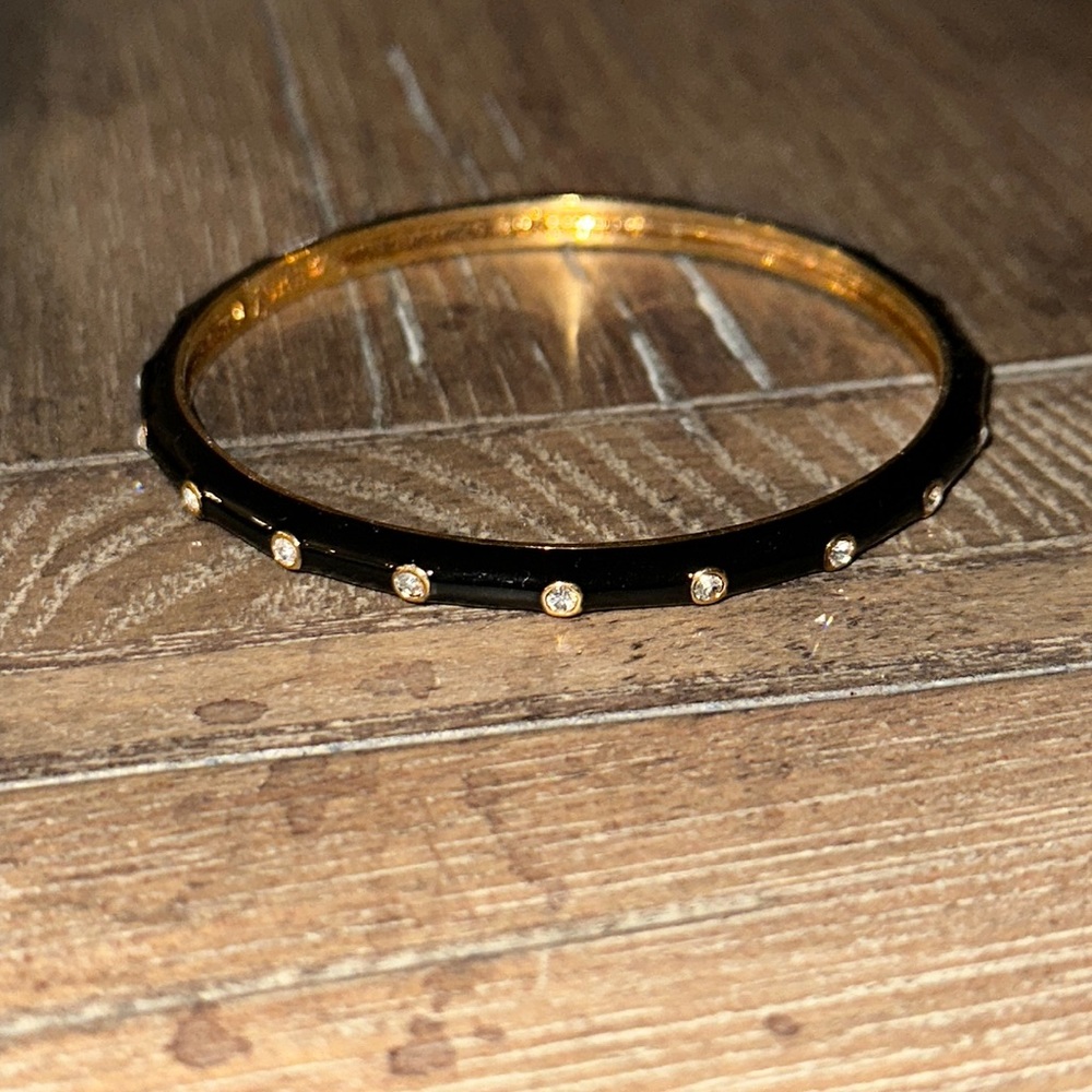J.Crew Black and Gold Rhinestone Bracelet